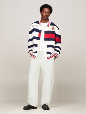 pantalón chino tommy x mercedes f1 x cr blanco de hombres tommy hilfiger