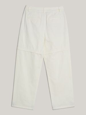 Tommy x Mercedes F1 x CR Logo Zip-Off Chinos | White | Tommy Hilfiger