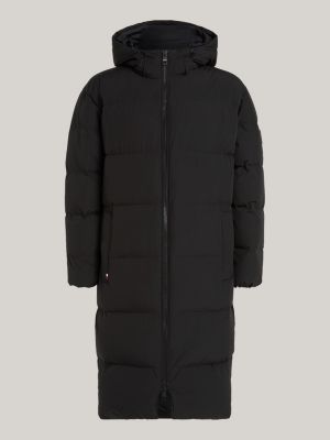 black water repellent down puffer jacket for men tommy hilfiger