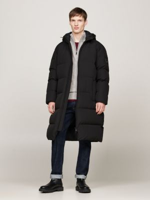 black water repellent down puffer jacket for men tommy hilfiger