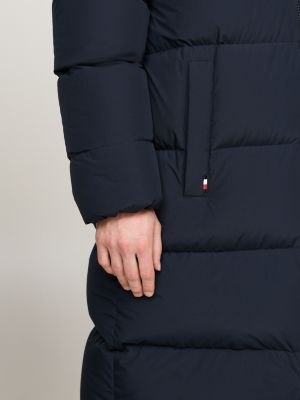 blue water repellent down puffer jacket for men tommy hilfiger