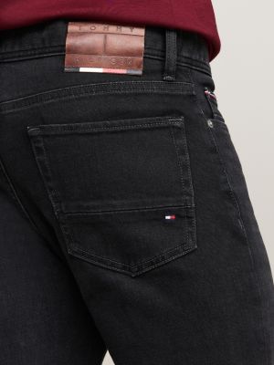 schwarz bleecker schwarze slim jeans mit th flex für herren - tommy hilfiger