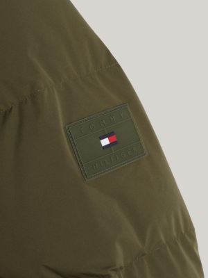 khaki adaptive down hooded puffer jacket for men tommy hilfiger