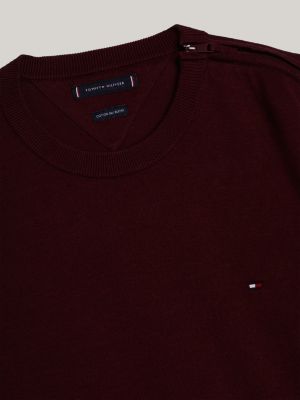 pull adaptive à liseré avec soie violet pour hommes tommy hilfiger