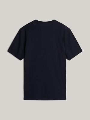 t-shirt adaptive con logo blu da uomini tommy hilfiger