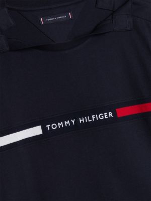 t-shirt adaptive con logo blu da uomini tommy hilfiger