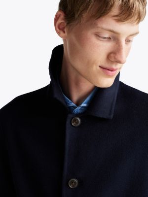 blau smart casual car-coat im longline-stil für herren - tommy hilfiger