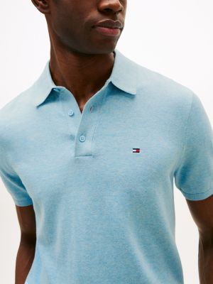 blue regular fit knit polo shirt for men tommy hilfiger