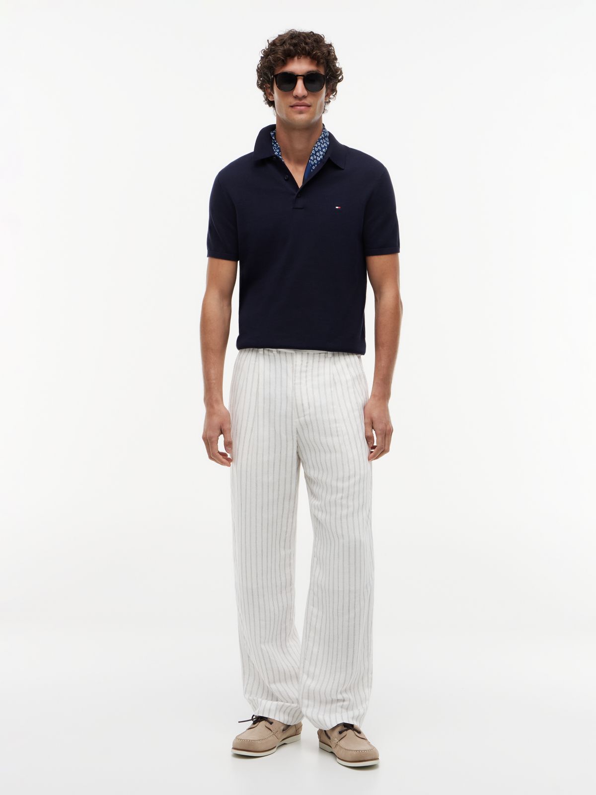 Regular Fit Fine Knit Polo Shirt — Blue