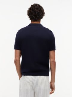 Regular Fit Fine Knit Polo Shirt — Blue 4
