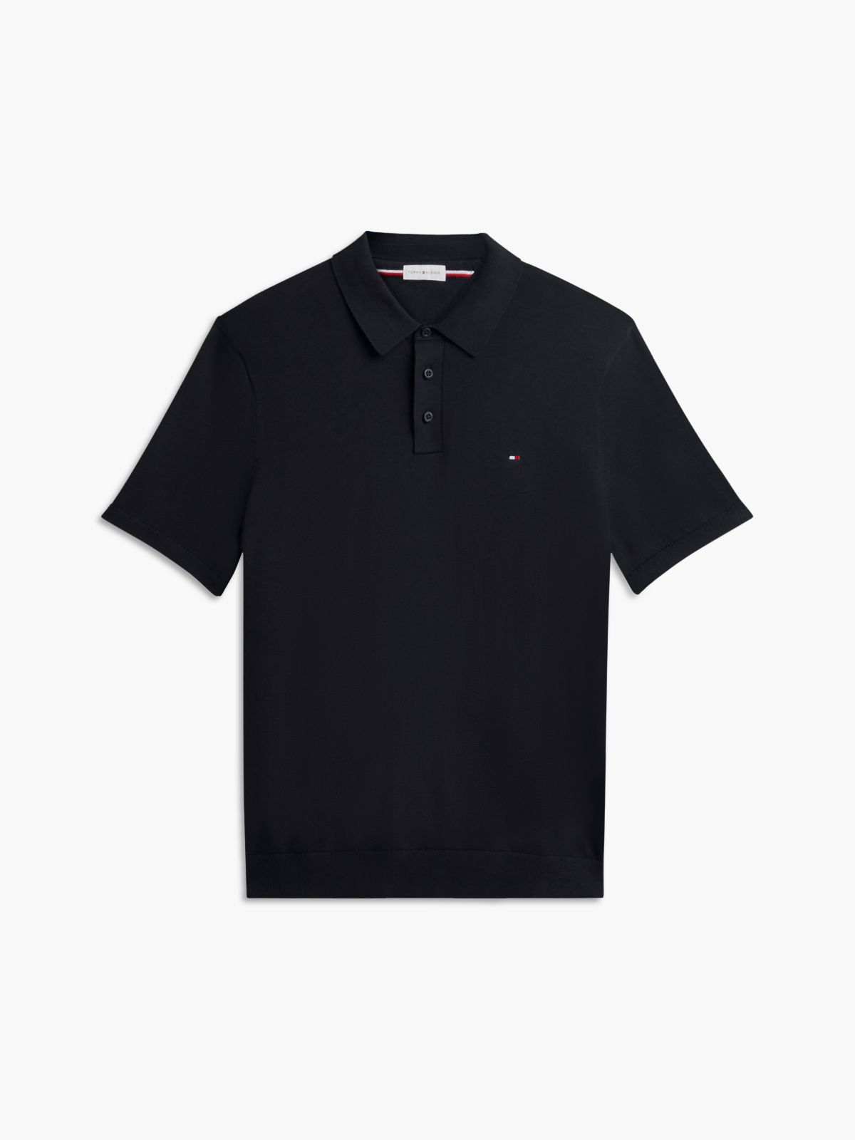 Regular Fit Fine Knit Polo Shirt — Blue