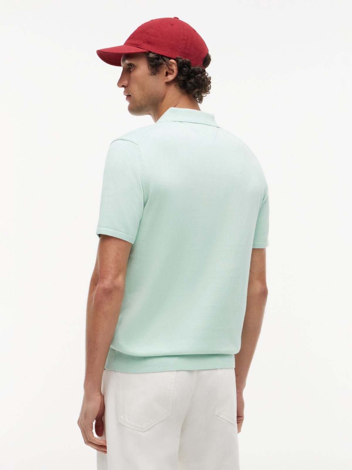 Regular Fit Fine Knit Polo Shirt — Green