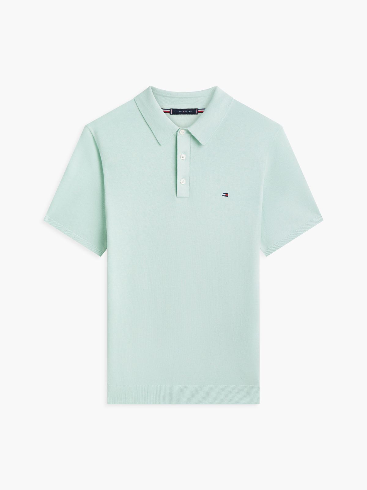 Regular Fit Fine Knit Polo Shirt — Green