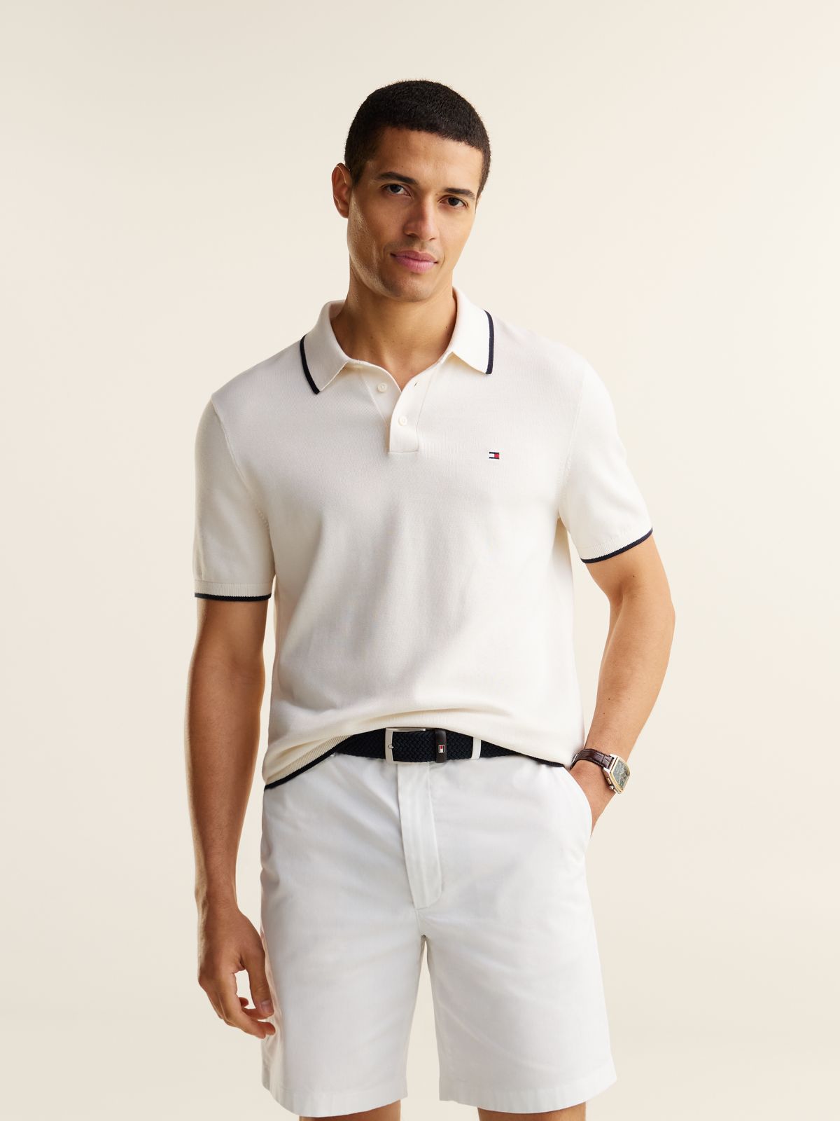 Regular Fit Fine Knit Polo Shirt — Yellow