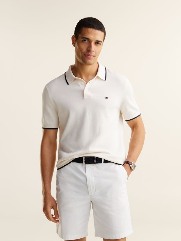 Regular Fit Fine Knit Polo Shirt — Yellow