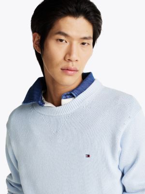 blue flag embroidery relaxed jumper for men tommy hilfiger