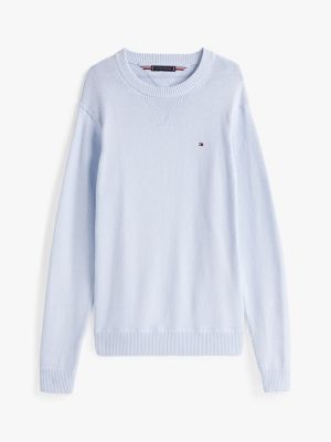 blue flag embroidery relaxed jumper for men tommy hilfiger