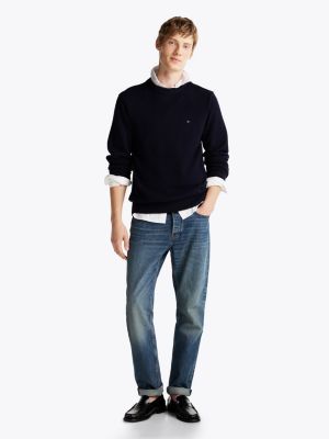 blue flag embroidery relaxed jumper for men tommy hilfiger