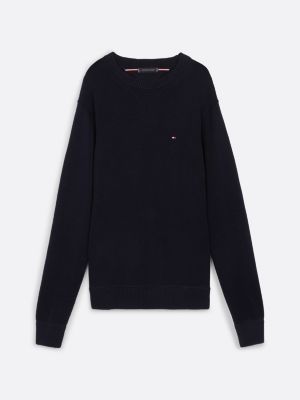 blue flag embroidery relaxed jumper for men tommy hilfiger