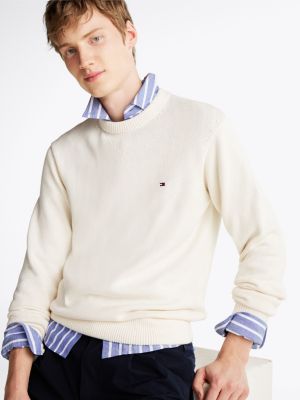 white flag embroidery relaxed jumper for men tommy hilfiger