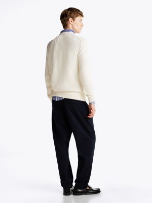 white flag embroidery relaxed jumper for men tommy hilfiger