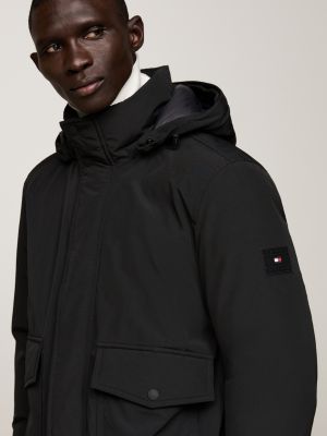 bomber rockie en duvet et fausse fourrure noir pour hommes tommy hilfiger