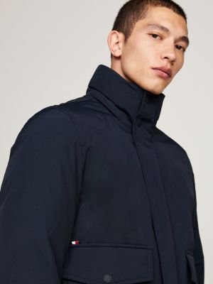 bomber rockie en duvet et fausse fourrure bleu pour hommes tommy hilfiger