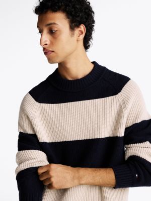 kolorowy sweter smart casual w paski rugby dla mężczyźni - tommy hilfiger