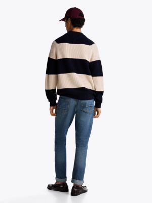 kolorowy sweter smart casual w paski rugby dla mężczyźni - tommy hilfiger