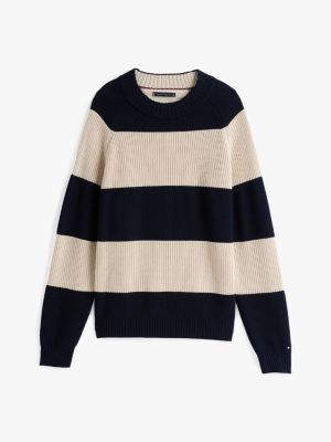 kolorowy sweter smart casual w paski rugby dla mężczyźni - tommy hilfiger