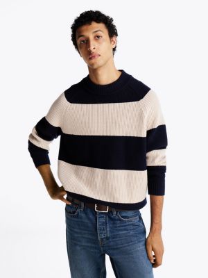 pullover smart casual stile rugby multi da uomini tommy hilfiger