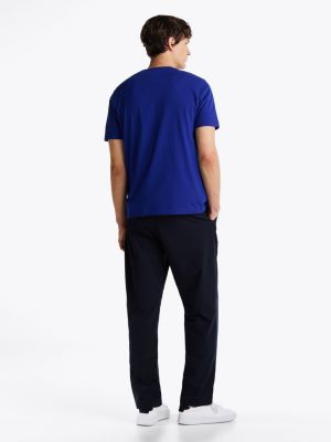 blue logo crew neck t-shirt for men tommy hilfiger