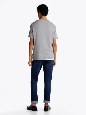 grey logo crew neck t-shirt for men tommy hilfiger