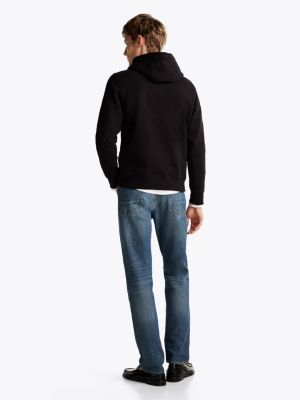 schwarz hoodie mit druckknöpfen und logo für herren - tommy hilfiger