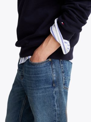 black logo crew neck sweatshirt for men tommy hilfiger