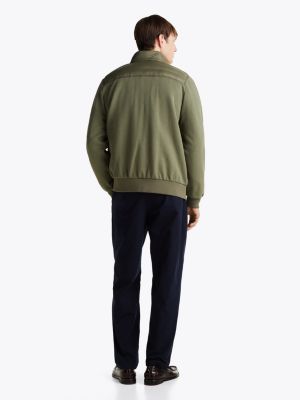 khaki quilted sweatshirt met rits voor heren - tommy hilfiger