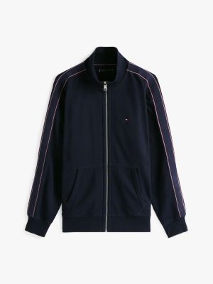 blau sweatshirt mit reißverschluss für herren - tommy hilfiger