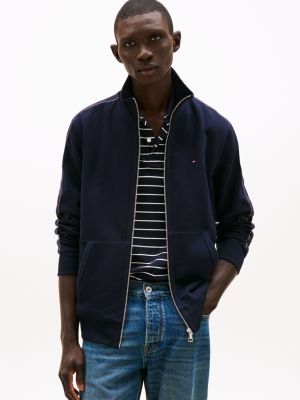 blau sweatshirt mit reißverschluss für herren - tommy hilfiger