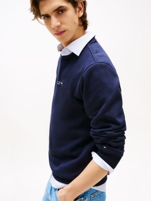 blue signature tipped logo sweatshirt for men tommy hilfiger