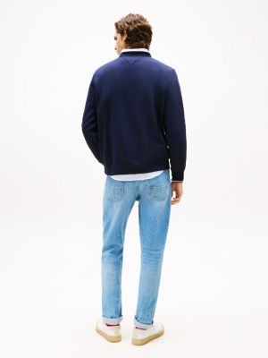 blue signature tipped logo sweatshirt for men tommy hilfiger
