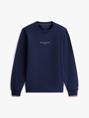 blue signature tipped logo sweatshirt for men tommy hilfiger