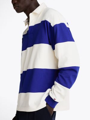 multi block stripe relaxed rugby shirt for men tommy hilfiger