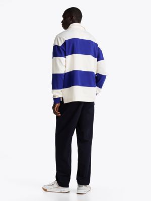 multi block stripe relaxed rugby shirt for men tommy hilfiger