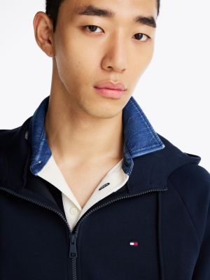 survêtement à capuche bleu pour hommes tommy hilfiger