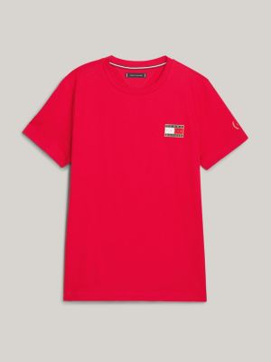 camiseta 1985 colección tommy hilfiger paris roja de hombres tommy hilfiger