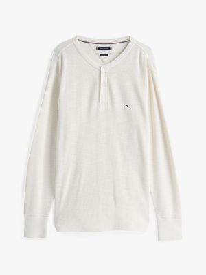 white long sleeve henley t-shirt for men tommy hilfiger