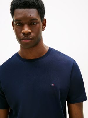 blau t-shirt aus interlock-strick für herren - tommy hilfiger