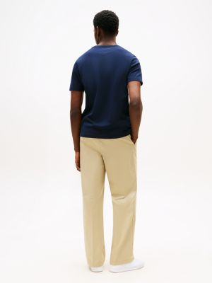 blau t-shirt aus interlock-strick für herren - tommy hilfiger