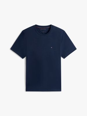 blau t-shirt aus interlock-strick für herren - tommy hilfiger