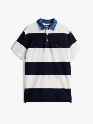 meerdere kleuren relaxed fit polo met rugbystreep voor heren - tommy hilfiger